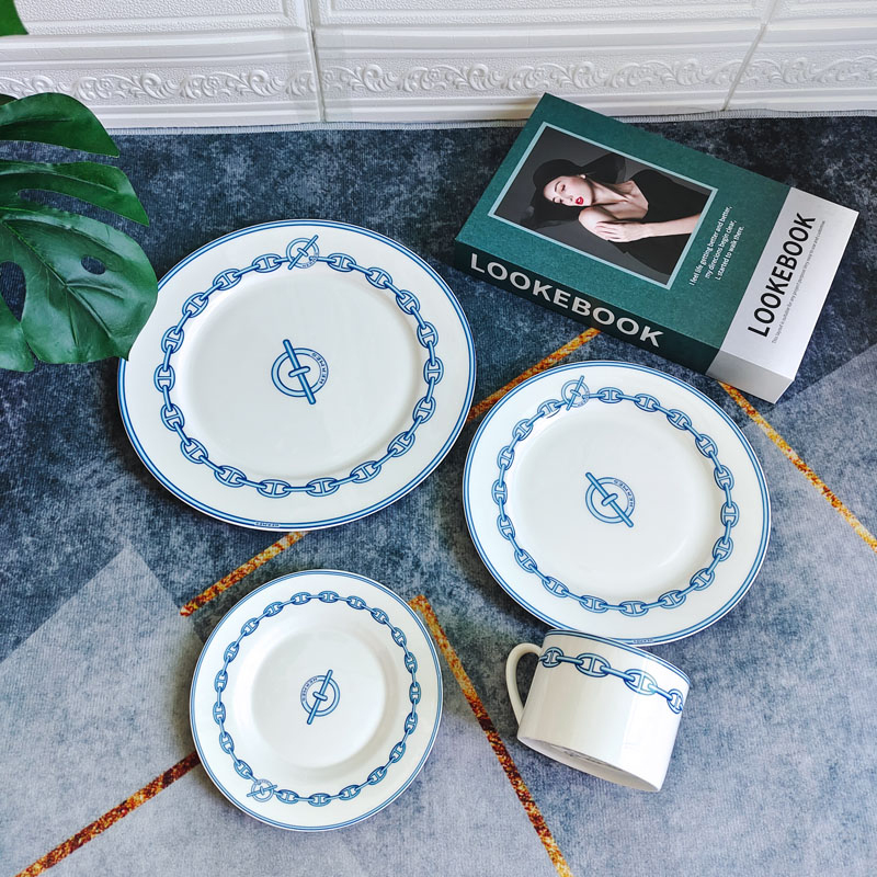 European Ceramic Western Dinner Plate Set Of 4 Pieces 10Inch Steak Plate Coffee Set Salad Tray Dinnerware Full Set Simple