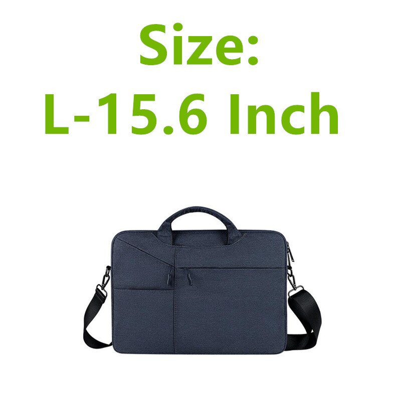 Nowy wodoodporny mężczyzna kobiet 13.3 14 15.6 Cal teczka na laptopa torebka biznesowa o dużej pojemności Messenger Notebook torba na ramię: L-15.6 Inch-NavyBlue