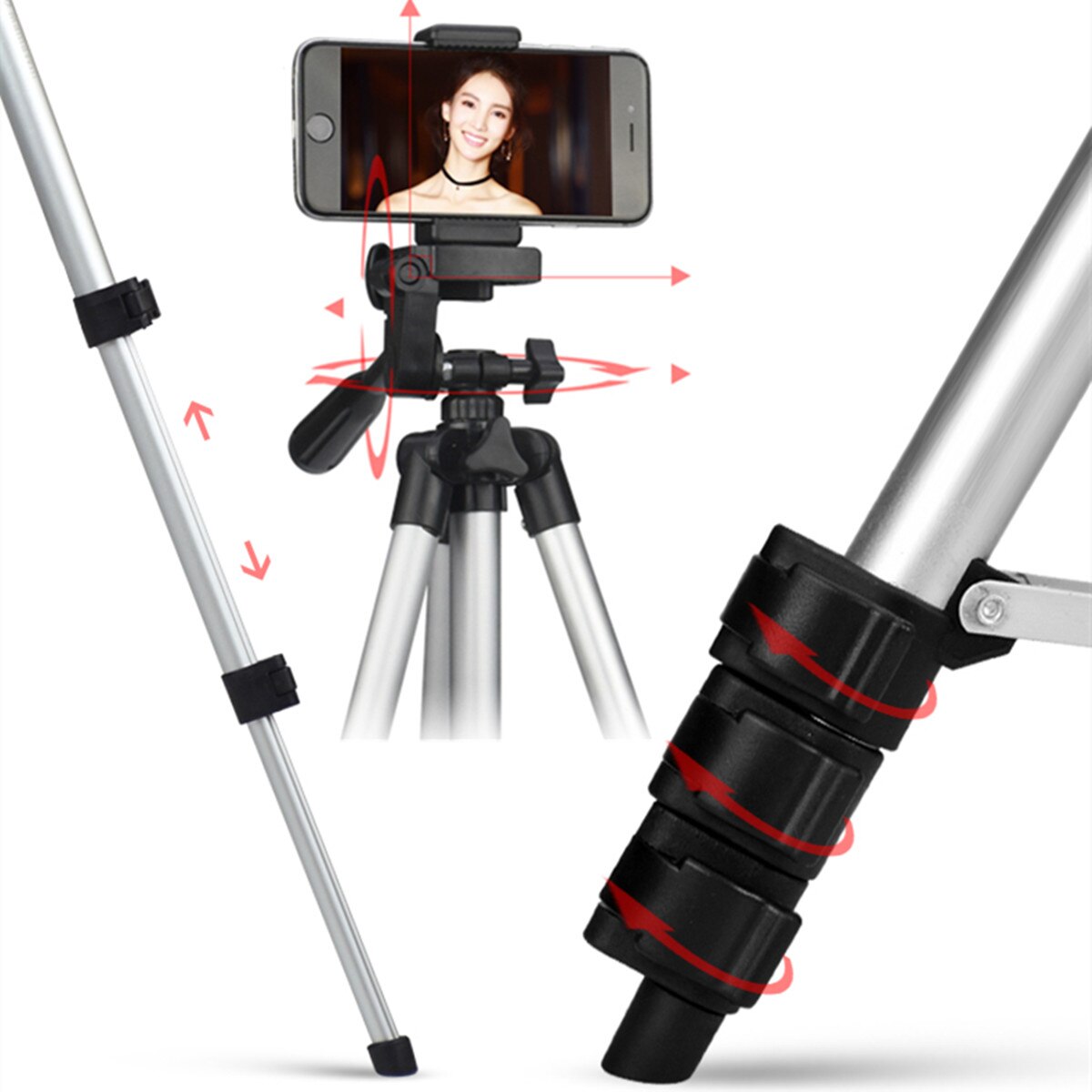 Tripod For Mobile Bluetooth Remote Control Long Tripod Self-Timer Camera Shutter Clip Holder Tripod Set Smartphone Tripod