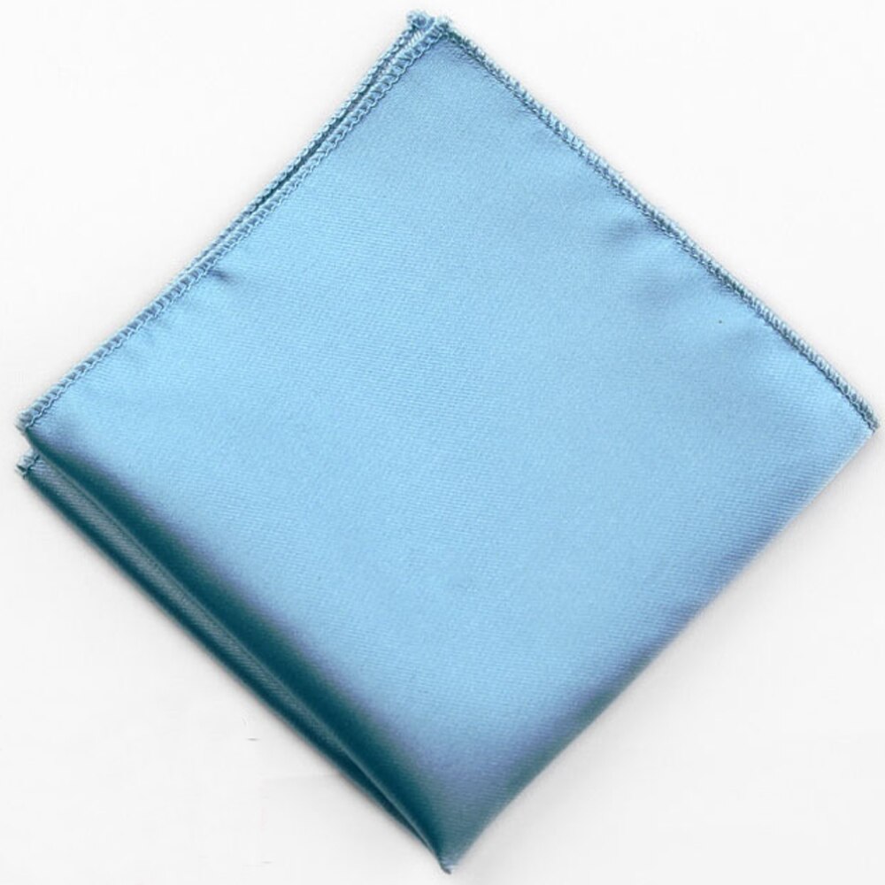 Foulards hankerchef Vintage soie Satin | Couleur unie anglais, costume hommes poche carré mouchoirs robe de mariage serviette de poitrine: lake blue