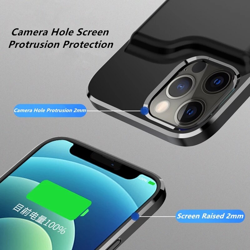 I12 Silm Silikon stoßfest Batterie Ladegerät Fall Für iPhone 12 Pro Max Power Bank Fällen Für iPhone 12 Mini Lade abdeckung Capa