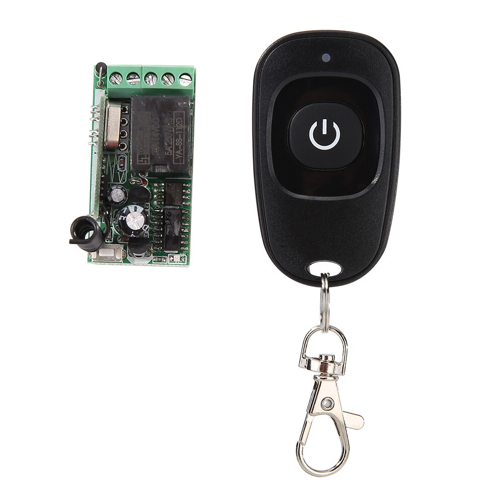 Mini DC 433MHz Wireless Switch 1 Channel Relay Receiver + RF Remote 12 V Single Channel Universal Wall Panel Transmitter: D