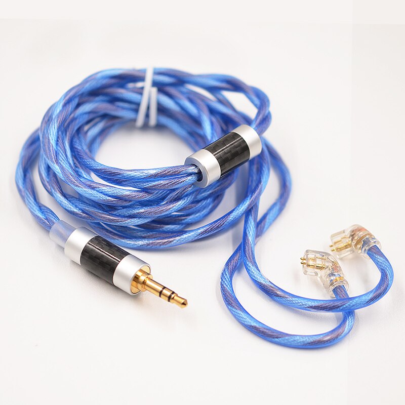 Auriculares KZ ZSX/ZSN Pro/ZS10 Pro/AS16, Cable de actualización Chapado en plata, 2 pines, 0,75 MM, Cable de cobre libre de oxígeno de alta pureza: 90-10 C Pin No MIC