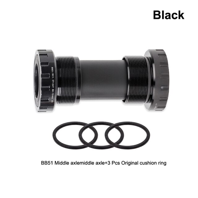 Fiets Trapas Aluminium Waterdichte Taper As Weg Mountainbike Draad Type Crankstel Lagers Fietsen As Onderdelen: Black