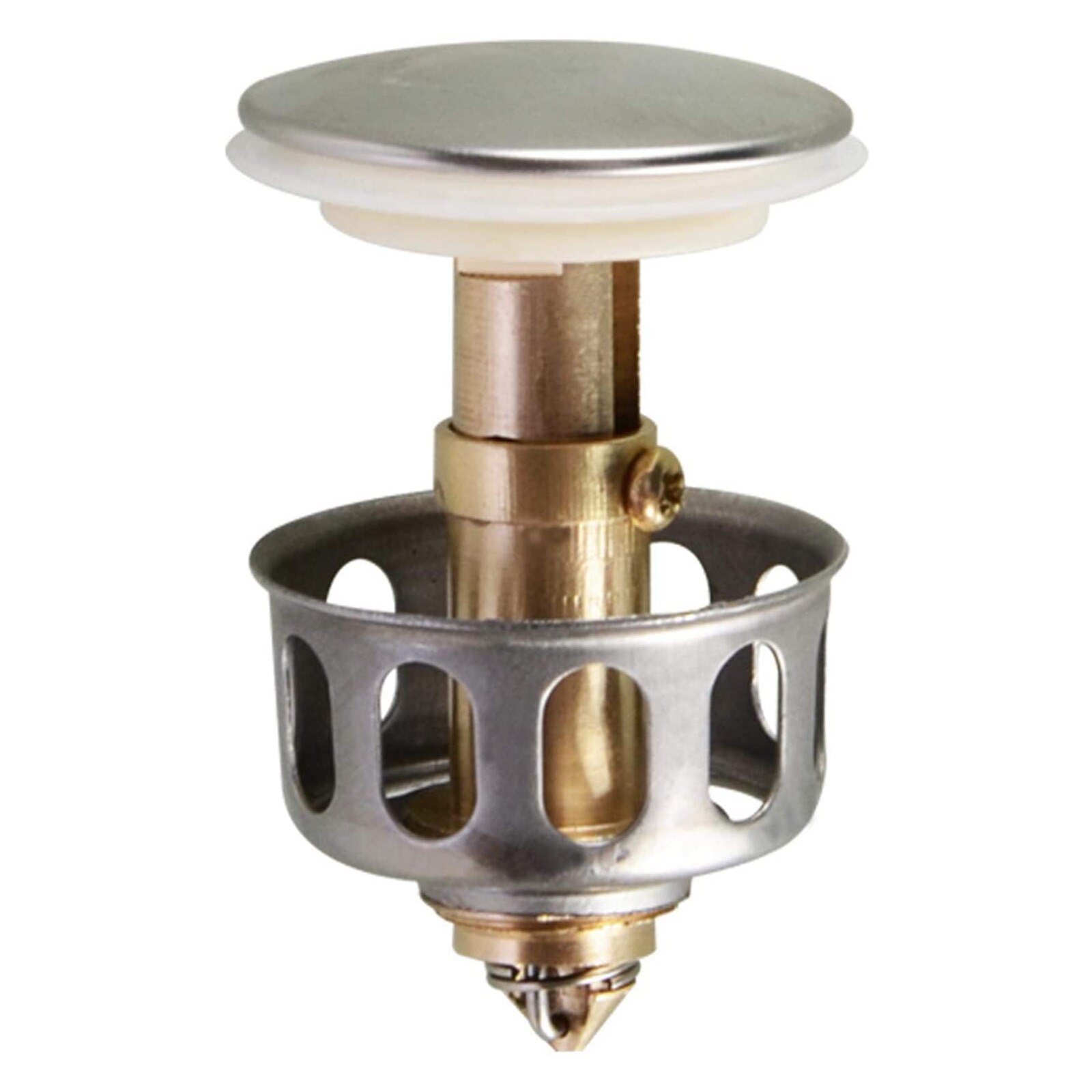 Universal Wash Basin Bounce Drain Filter Up Bathroom Sink Drain Plug With Basket Sink Drain Stopper Kitchen Sink Strainer: Green Bronze