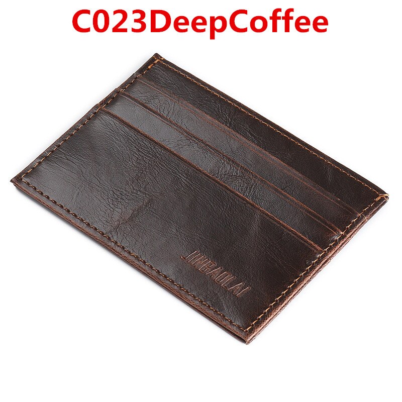 Men Slim Soft Business Credit Card Holder PU Leather Vintage Wallet Retro Texture Mini ID Holders Black Bank Case Purse: C023DeepCoffee