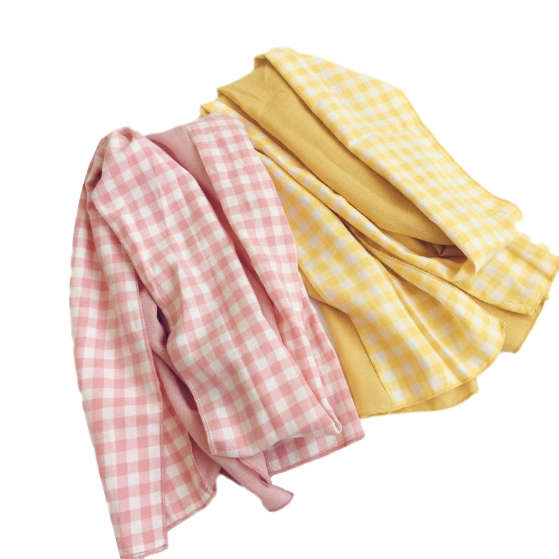 Écharpe à carreaux pour enfants, en coton, pour printemps et automne, pour filles et garçons, accessoires pour bébé