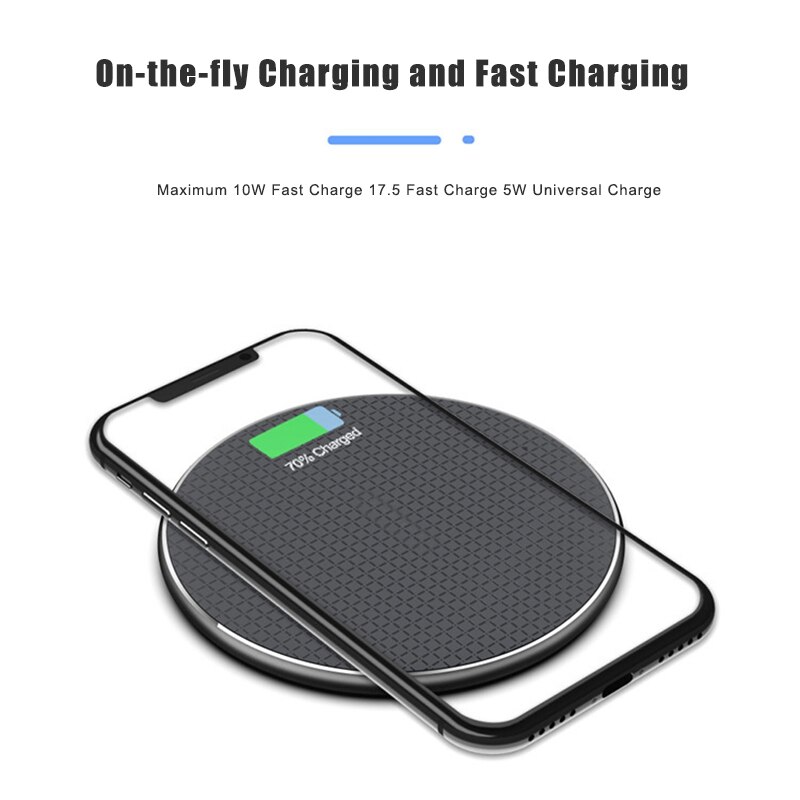 Caricatore Wireless Qi Veloce Pad Dock Alluminio Portatile per iPhone 11 Pro XS Max X