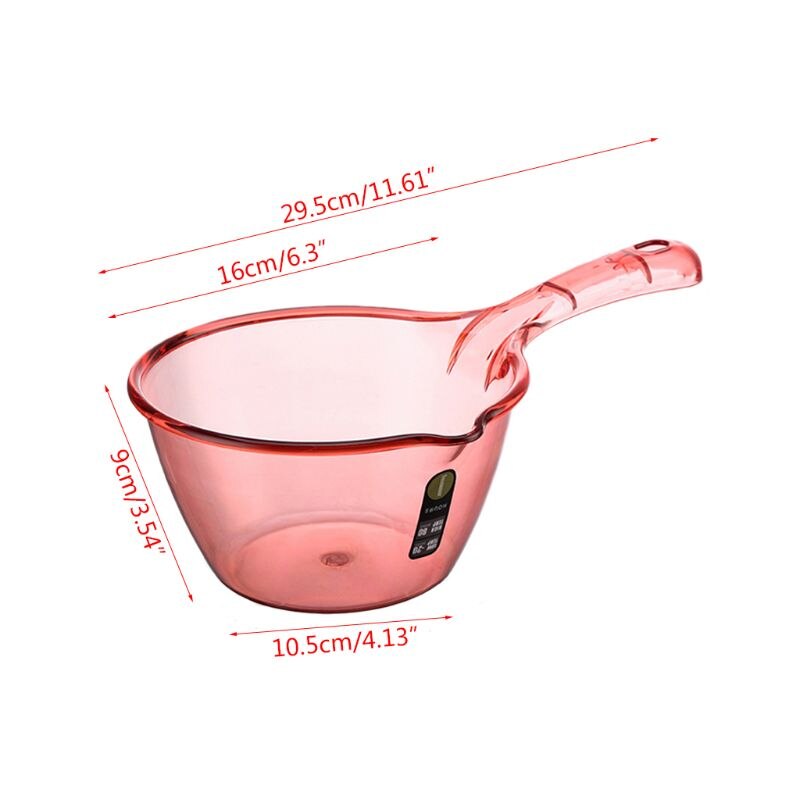 Long Handle Water Scoop Transparent Durable Thick Bathing Ladle Spoon Household Bathroom Kitchen Gadget Supplies