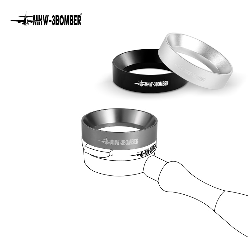 Mhw -3 bomber 58mm magnetisk doseringsring trakt al-legering opprinnelig stabil perfekt kaffeportafilter tilbehør svart eller gey