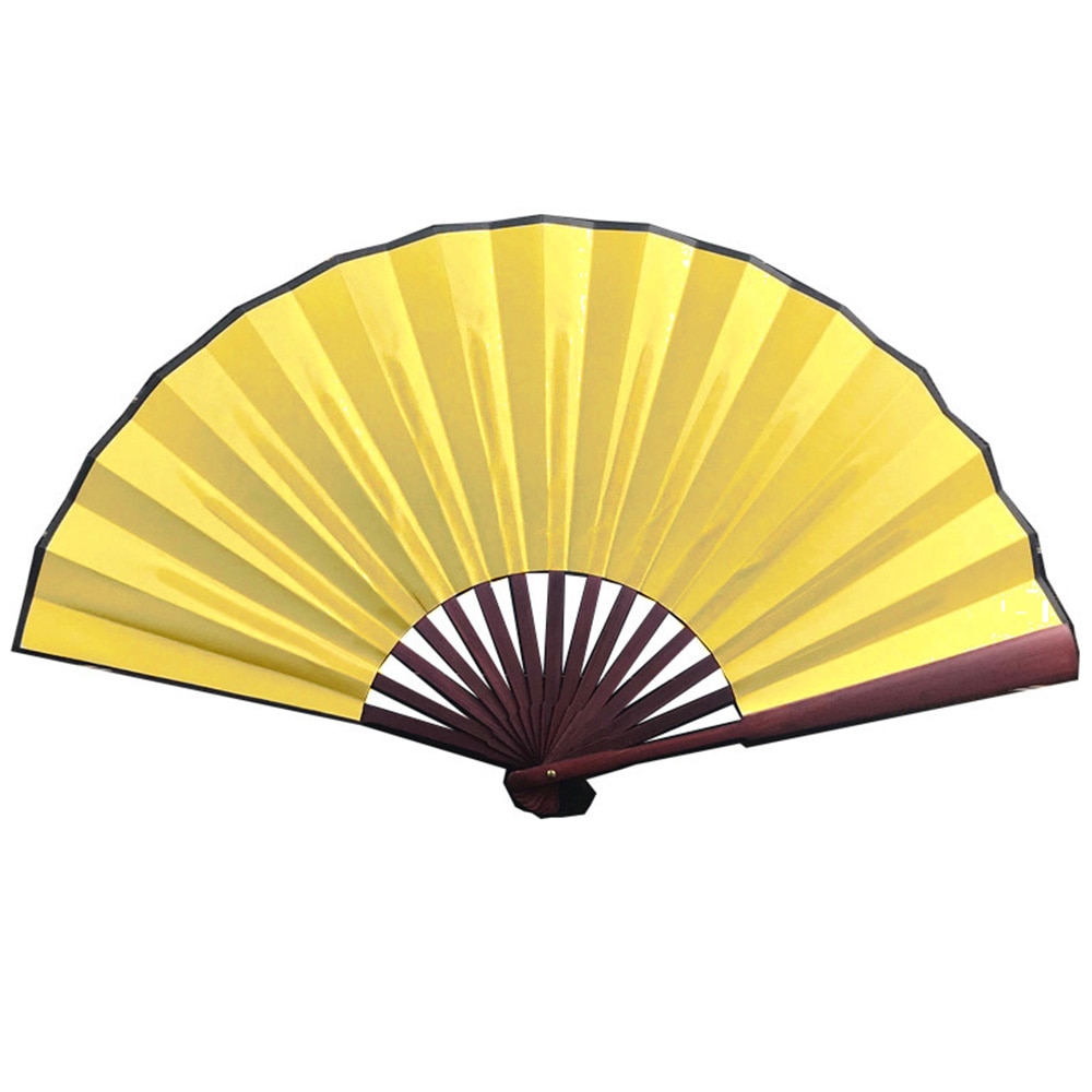 Folding Fan Chinese Style Handheld Fans Decoration For Home Blank Portable Black,Yellow,Red,Milky White.: Yellow / 8 inches