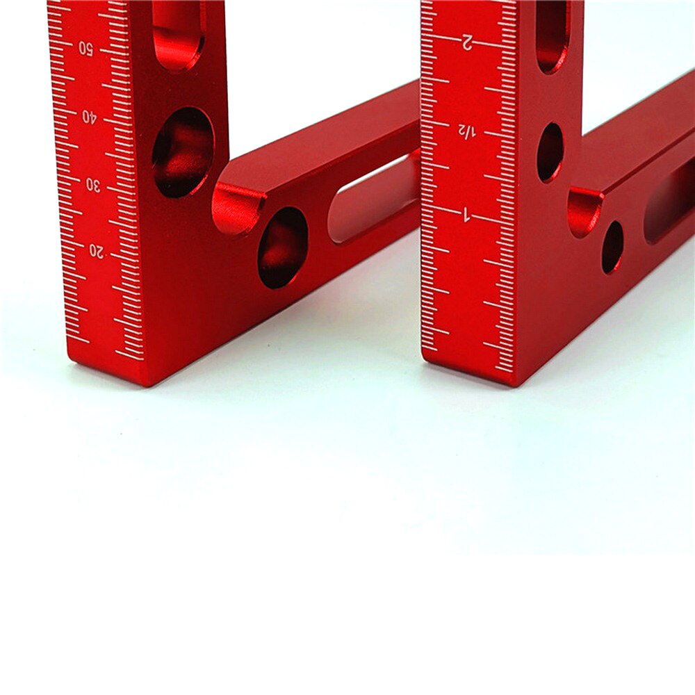 90 Degree Woodworking Ruler Square Right Angle L-Shaped Positioning Woodworking Measuring Tools with Scale Aluminium Alloy