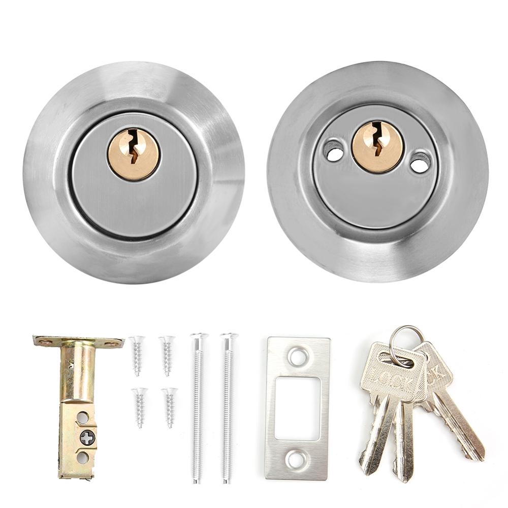 Double Cylinder Steel Security Door Bolt with Lock on Both Side for Wood Doors cerradura inteligente
