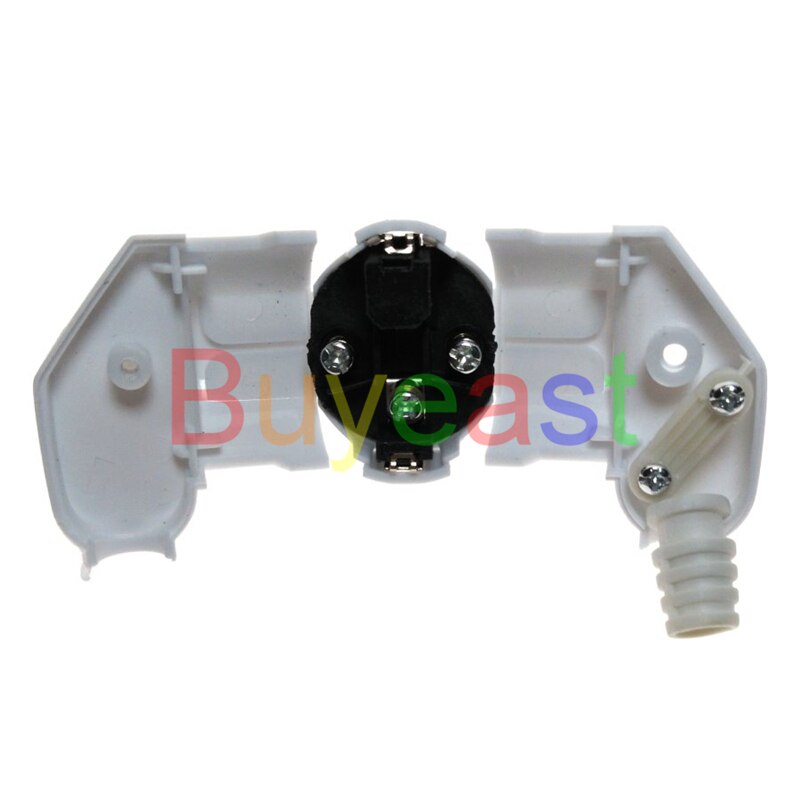 EU 16A Schuko French Korea 4.8mm Pin DIY Rewireable Plug Max AC250V 16A White