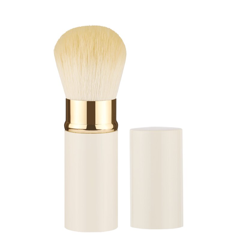 RANCAI-brocha Kabuki retráctil, 1 pieza, brocha para base en polvo, pelo sintético Beige, Mini brocha plana, herramientas cosméticas de maquillaje: Default Title