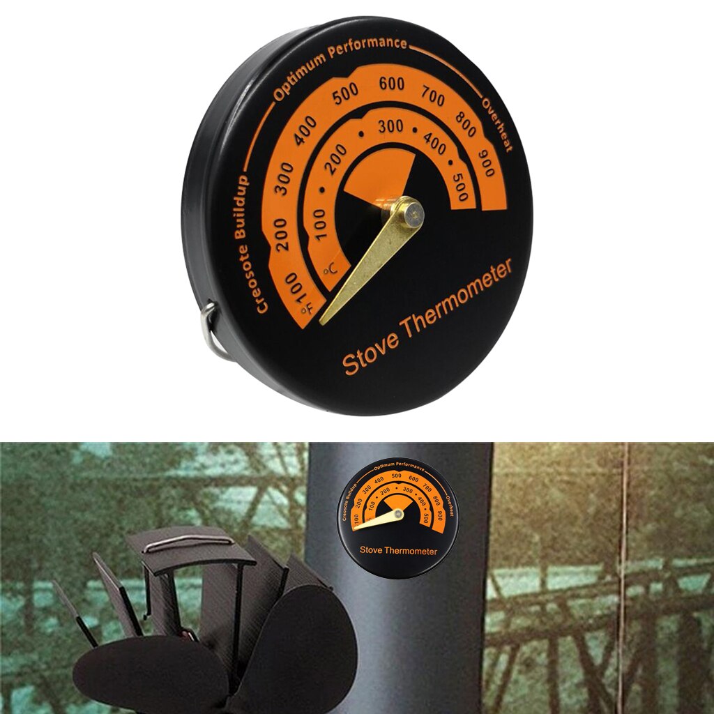 Durable Magnetic Stove Thermometer Wood Burner Top Temperature Meter Stove Flue