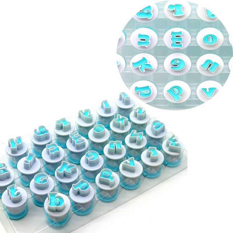 DIY Bakken Craft Accessoires Bovenste & Kleine Letters Alfabet Nummer Cake Biscuit Bakken Tool Decorating Fondant Mold Set: 26 Lowercase a-z