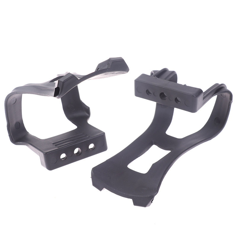 1 par cykel axelbandslösa tåpedalklämmor svarta ultralätta cykelpedalhalvklämmor med skruvar cykeltillbehör