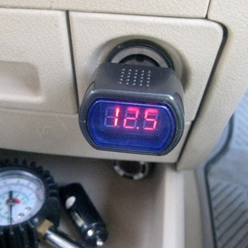 1pc draagbare digitale monitor auto volt voltmeter tester lcd sigarettenaansteker spanning paneelmeter