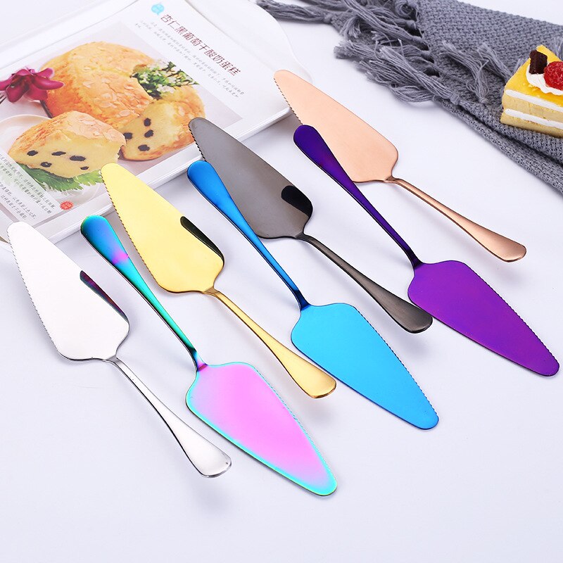 Cake Server Stainless Steel Pie Cake Server Multi-Color Pie Server Spatula Set for Birthday Party Cake and Wedding FPing