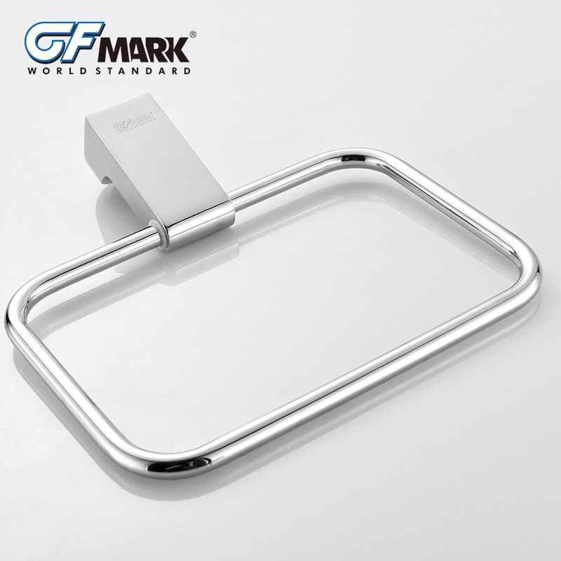 GFmark Vierkante Handdoek Ringen Wall Mounted Porte Serviette Anneau Serviette Badkamer Hardware Accessoires Wc Chrome Handdoek Ring