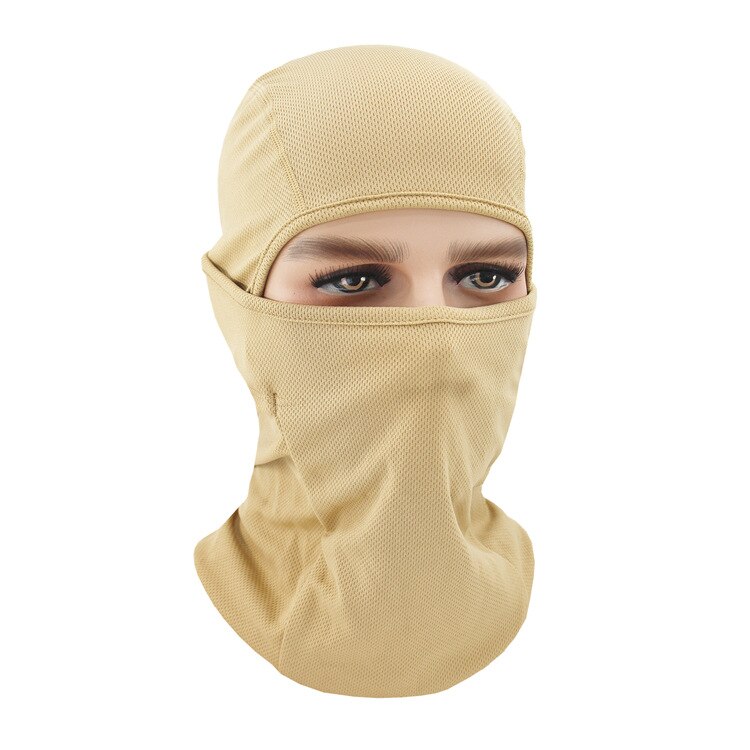 Lente Zomer Winddicht Ademend Balaclava Masker Goede Volledige Gezicht Ski Mask Mesh Stof Effen Kleur Balaclava: Khaki