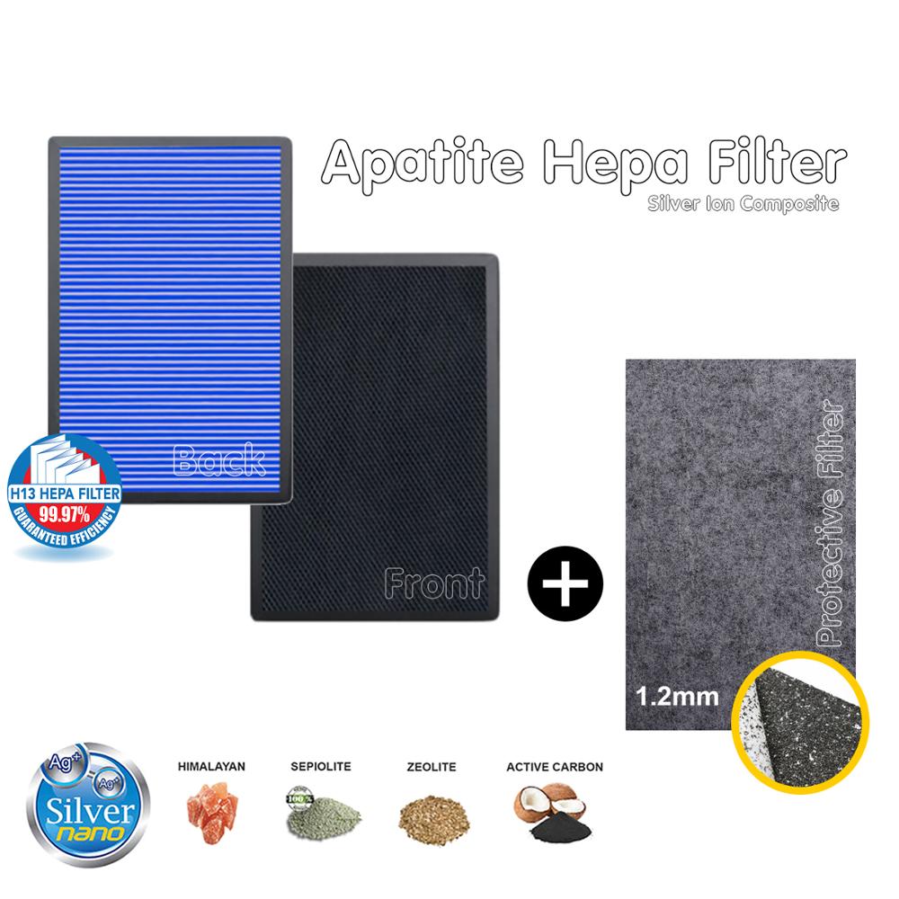 Vervanging Hepa Filter En Actieve Kool Filter 260*260*30Mm 260*250*35Mm Xiaomi compatibel MJXFJ-150-A1: 1/Pcs 260*260*30mm Apatite Filter + Protective