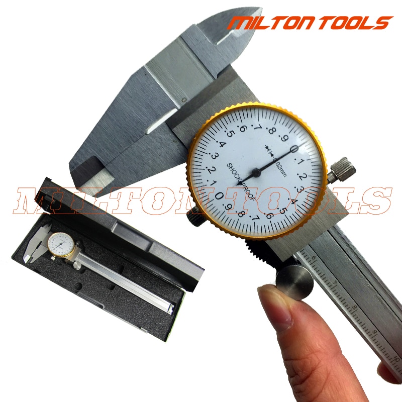 0-150mm 0.02mm Precision dial caliper dial vernier calipe micrometer gauge 6inch stainless steel vernier with table caliper