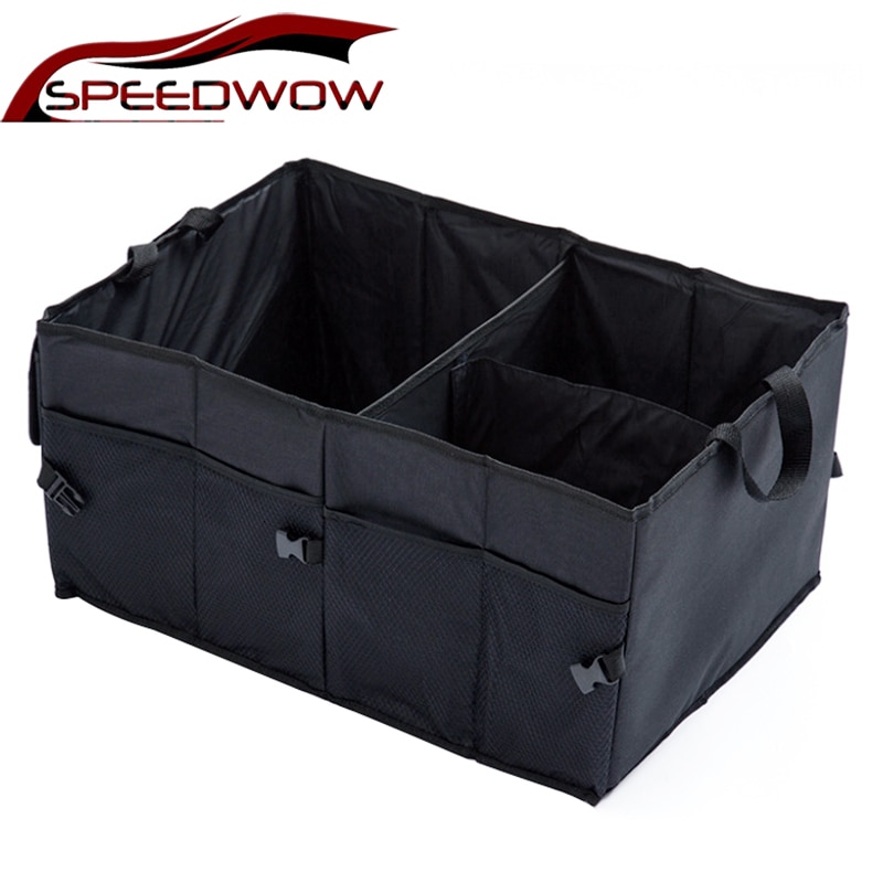 Speedwow Auto Opbergdoos Multifunctionele Folding Container Case Grote Capaciteit Kofferbak Tas Auto Interieur Organizer Black