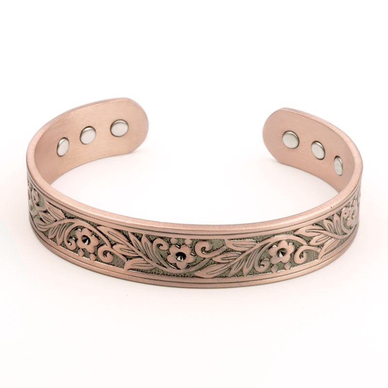 Jewelry Health Care Anti Arthritis Rheumatism Pain Relief Bio Magnetic Copper Bracelets Bangles For Women: AL1142-Rose-Gold