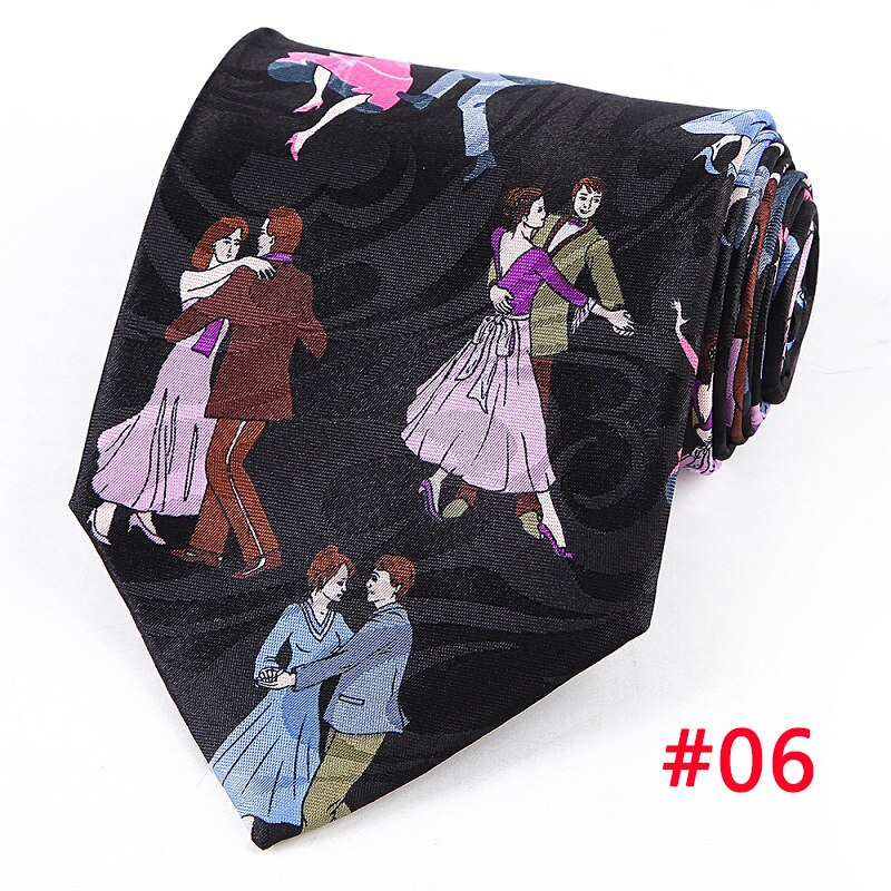 Luxury 10CM Mens Ties Golf Man Bird guitar dolphin printed Wide Neckties Hombre Gravata Ties For Men Classic Business Wedding: 06