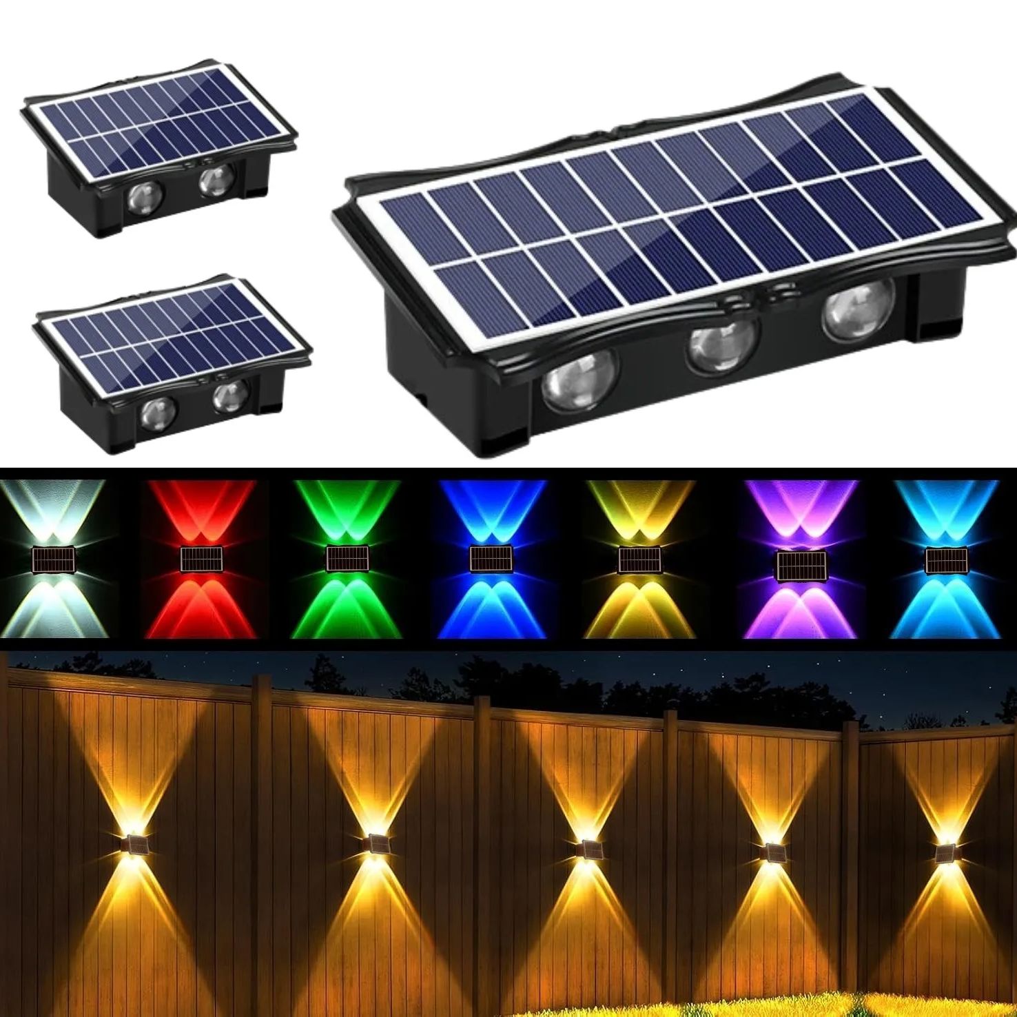LED-wandlampen op zonne-energie Buiten op en neer Lichtgevende verlichting Decorverlichting op zonne-energie voor huis buiten veranda balkon tuin