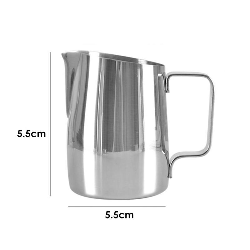 Stainless Steel Coffee Pitcher Pull Flower Cup Milk Cappuccino Cup w/ Scale