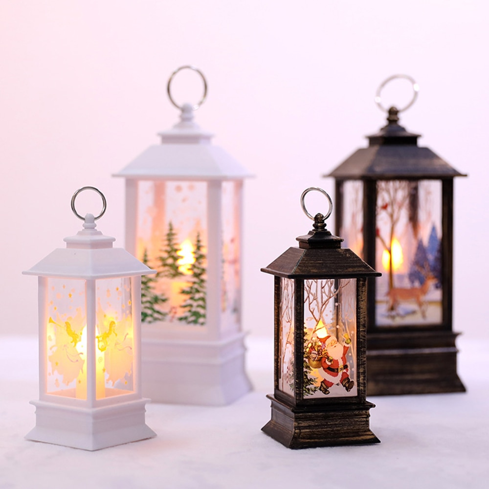 Juleflamme lys led lys elg/sne/julemand mønster bolig dekoration hængelampe