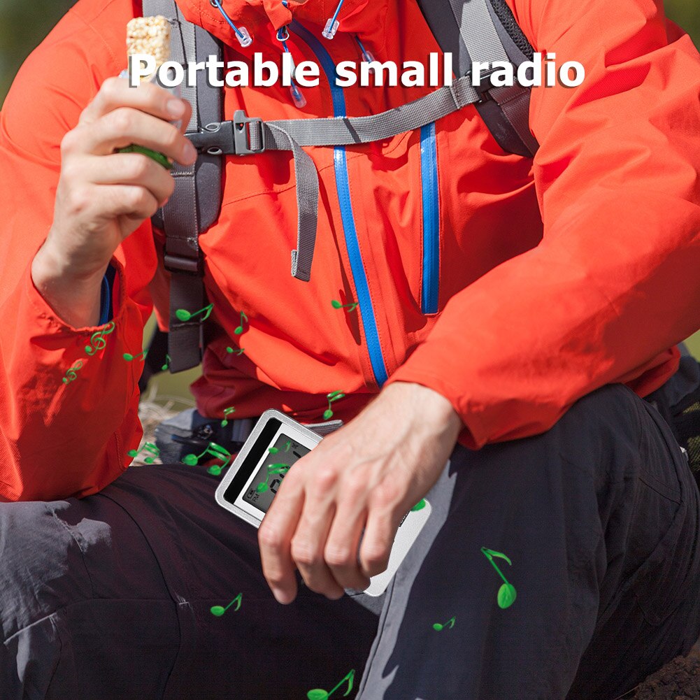 AM/FM Pocket Radio Mini Handheld Radio Dual Band Digital Multiple Stations Radio with HiFi Earphones Battery For Walkman hiking