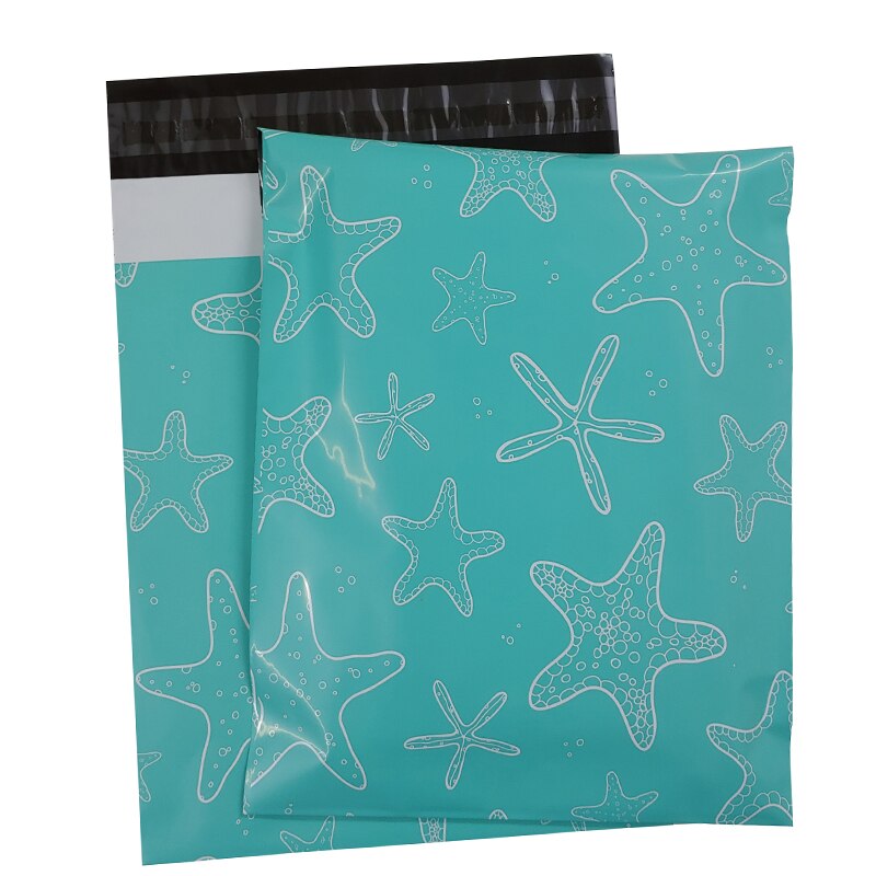 100PCS Poly Mailer 9.8x11.6inch/25x29.5cm china Bags Bags Self Sealing Mailing Envelope Storage Bag: Starfish