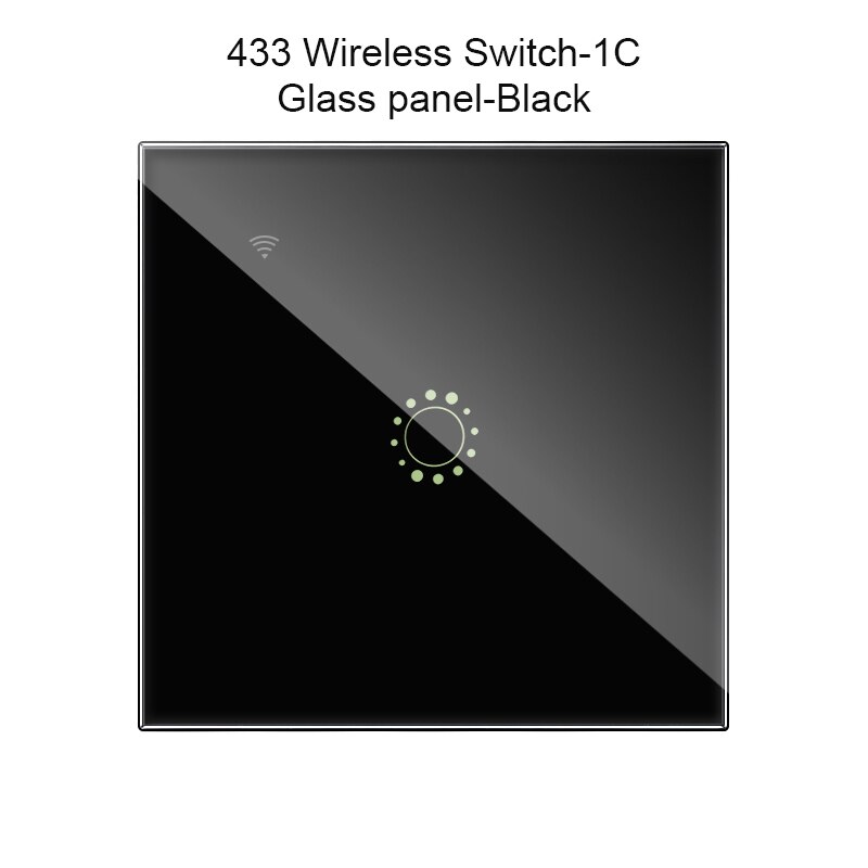 433Mhz Afstandsbediening Draadloze Schakelaar Voor Sonoff T1 Eu Uk Sonoff 4CH Pro R2 Slampher 433.92Mhz Rf Afstandsbediening control Light Switch: Glass black 1c