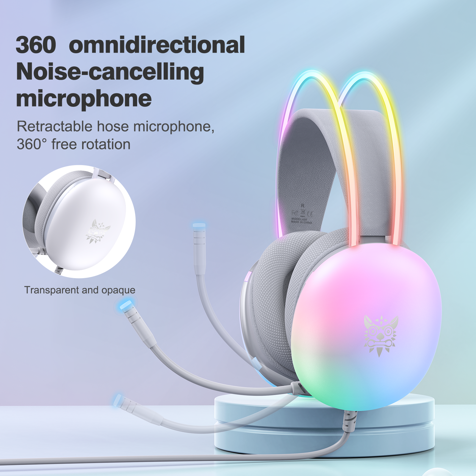 Onikuma Gaming-Headset mit voll beleuchteten dynamischen RGB-Licht kabel gebundenen Gaming-Kopfhörern Geräusch unterdrückung Mikrofon tragbare Kopfhörer: Default Title