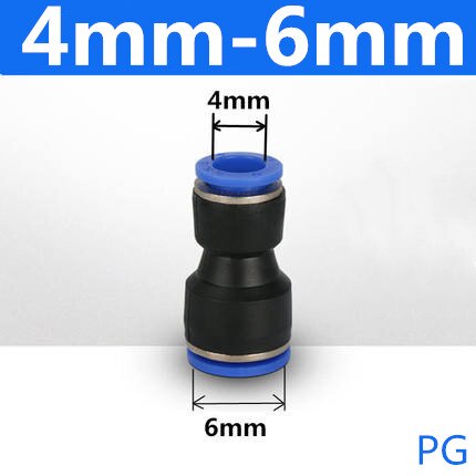 Pneumaattiset liittimet kiinnitys muoviliitin pu  pg 4mm 6mm to 8mm 10mm ilma-vesiletku putki työnnä sisään suorat kaasun pikaliittimet: Pg 4-6