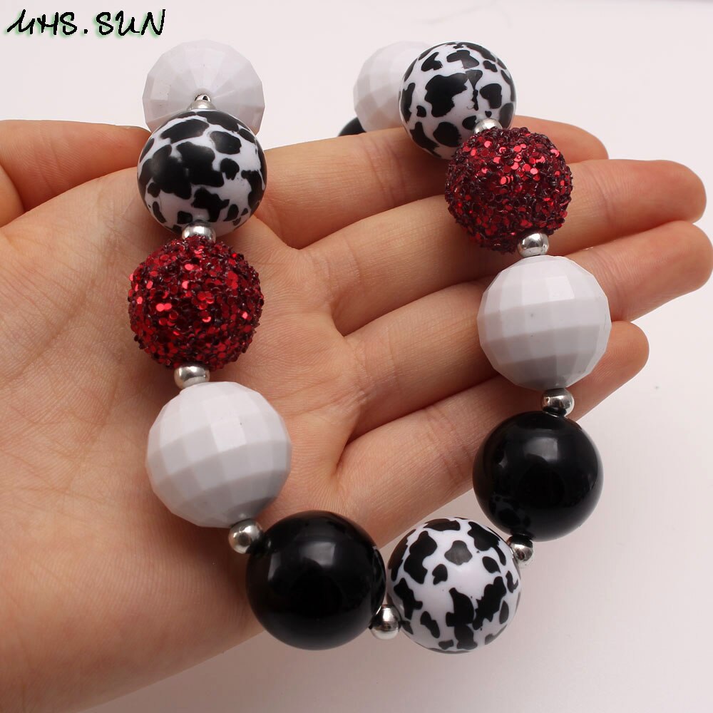 Mhs. Zon Kind Meisjes Chunky Kralen Ketting Handgemaakte Peuter Kralen Ketting Kids Chunky Partij Sieraden 1Pc