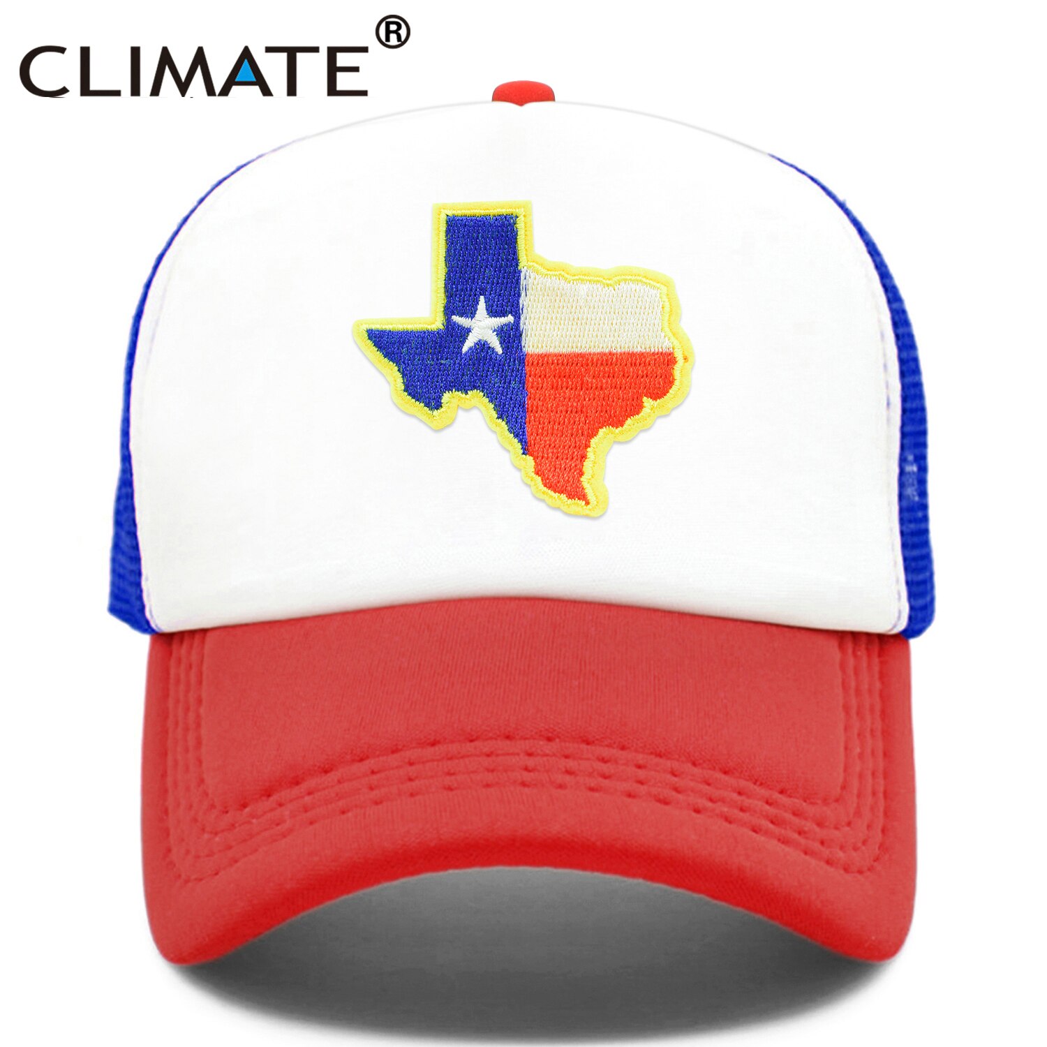 CLIMATE Texas Trucker Cap State of Texas Cap Flag of Texas Map Mesh Cool Hat Cap Cool Mesh Cap Adult