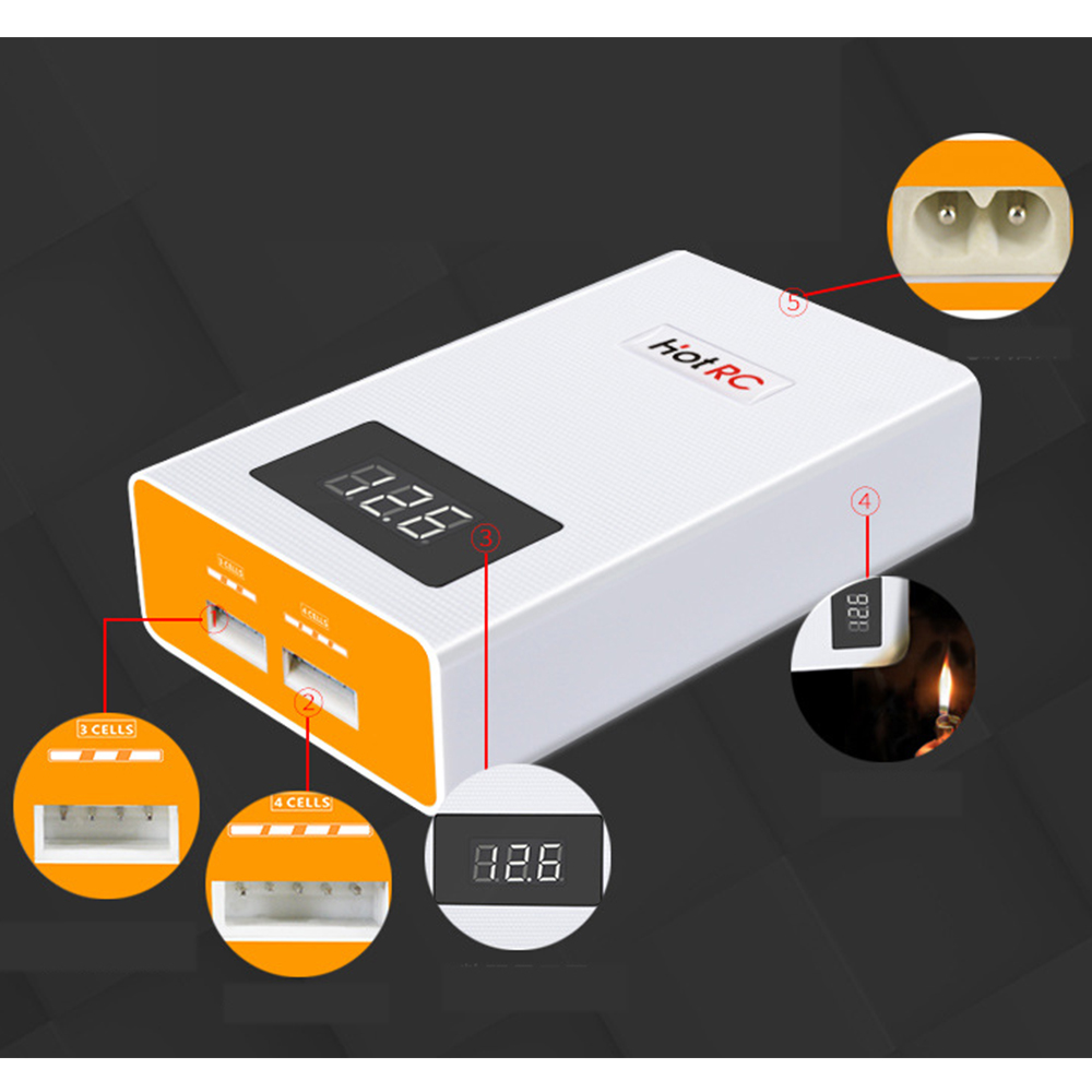 Hotrc A400 Digitale 3S 4S 3000mAh RC Lipo Batterij Balanslader met LED Scherm voor 4s 3s Lipo Batterij Lading