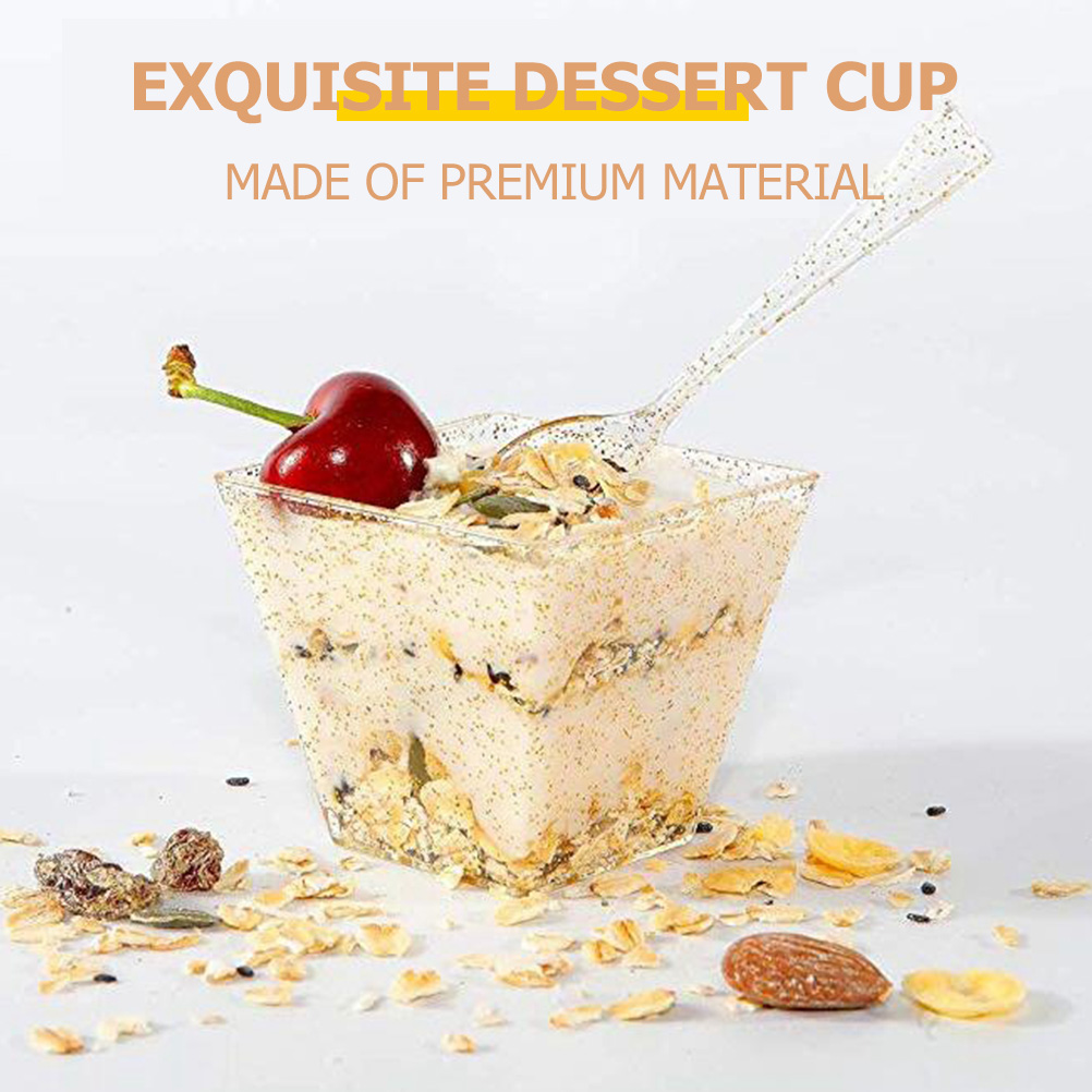 1 Set Van Plastic Dessert Cups Ijs Cups Pudding Opslag Cups Yoghurt Cups