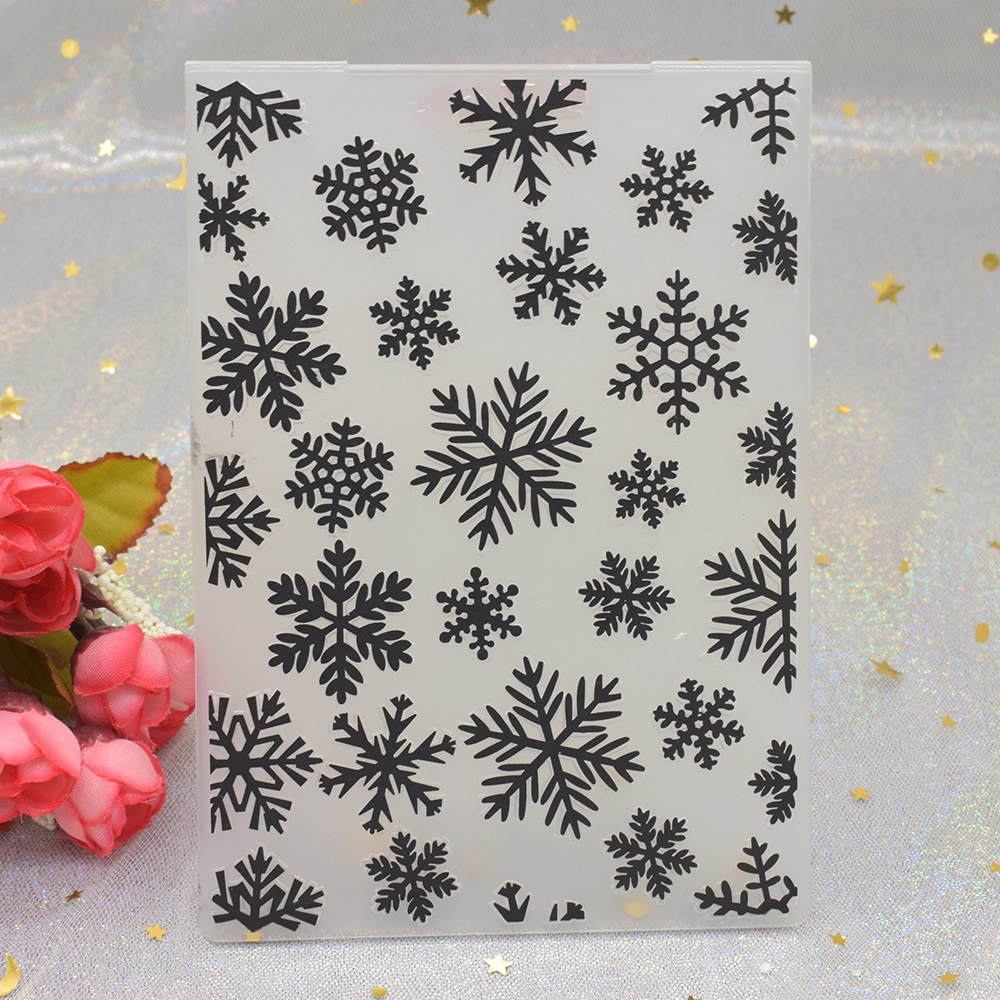 Snowflake Pattern 3D Embossing Folders for DIY Scrapbooking Paper Card Making Craft Plastic Embossing Template Stencil: snowflake