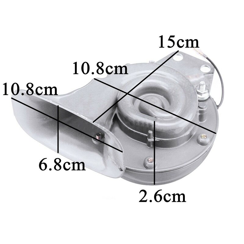 AU05 -Universal Grey Loud Raging Sound 125Db 12V Electric Snail Air Horn Car Motorcycle Boat