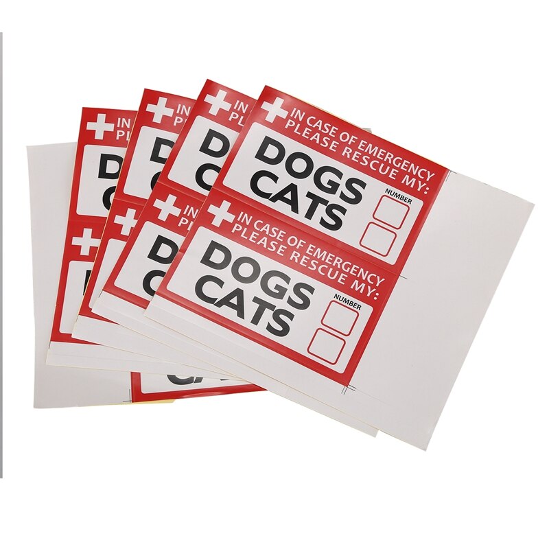 10Pc In Geval Van Nood Rescue Mijn Honden Kat Sticker Vinyl Decal Besparen Huisdier Veiligheid: Default Title