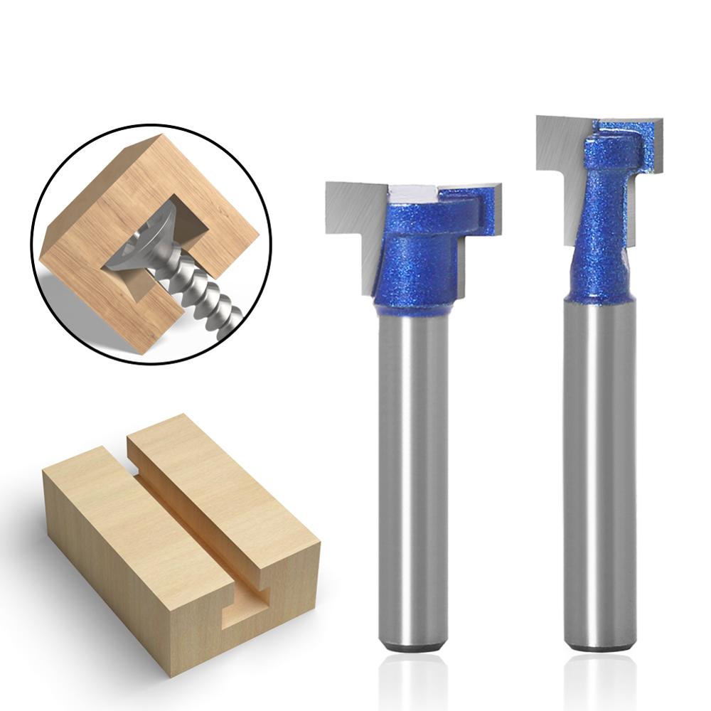 1pc 6mm 1/4 polegadas shank t-slot cortador roteador bit conjunto buraco chave bits hex parafuso t entalho fresa para madeira ferramenta para trabalhar madeira