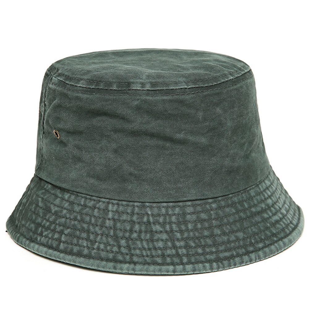 Foldable Fisherman Hat Washed Denim Bucket Hats Unisex Bob Caps Hip Hop Gorros Men Women Panama Bucket Cap: Aquamarine