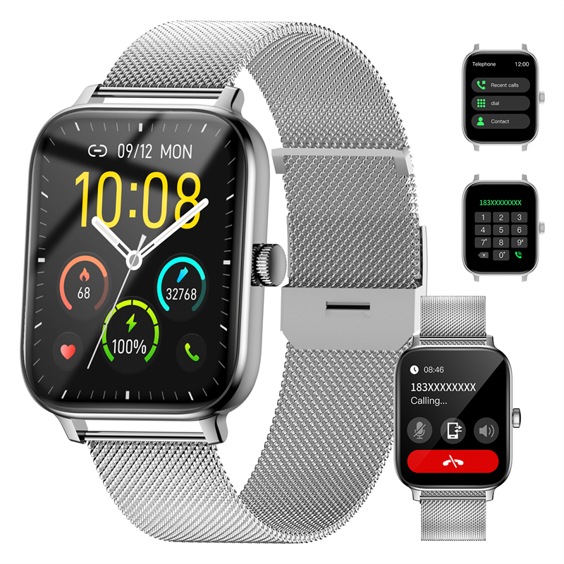 1.83 Cal sprytny zegarek robić fitnessu sportowy z ekranem dotykowym dla mężczyzn kobiet Bluetooth połączenie monitorowanie zdrowia AI głos asystent Smartwatch: Czerwony
