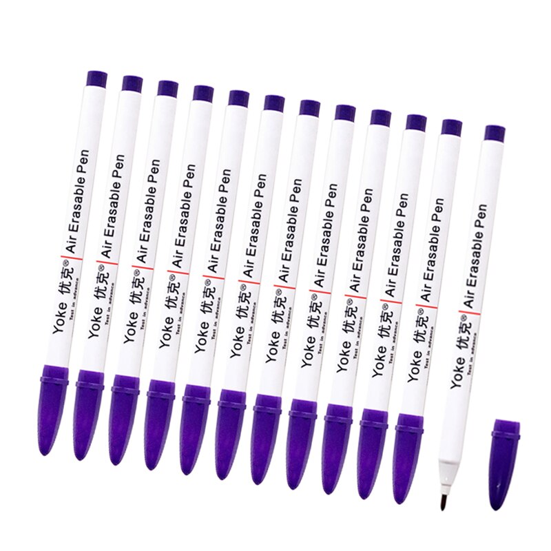 12 Pieces Ink Marker Erasable Auto-Vanishing Pen for Grommet Needlework Tool